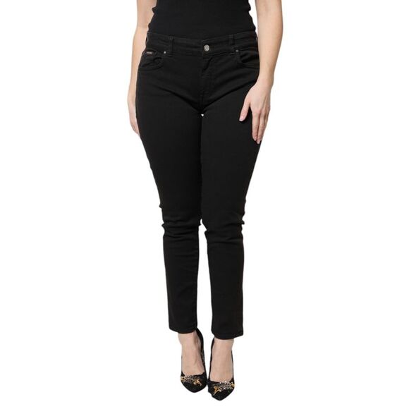 Dolce & Gabbana Black Cotton High Waist Skinny Denim Women's Jeans (Pre-Owned)